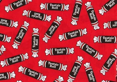 TOOTSIE ROLL Fabric CHOCOLATE Tootsie Rolls Candy Jar I SPY Quilt RARE HTF • $6.99