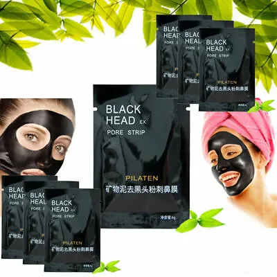 Black Face Mask Deep Cleansing Blackhead Removal Peel Off Nose Pore Pilaten 10pc • £2.94