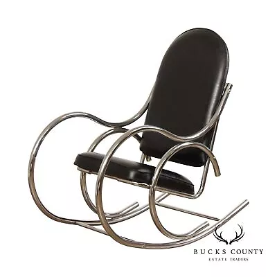 Milo Baughman Mid Century Modern Chrome Frame Rocker • $995