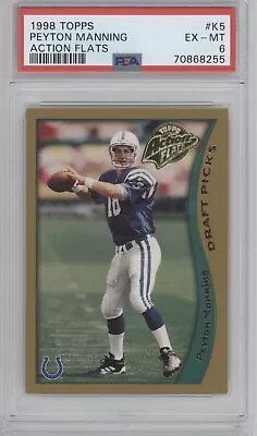 PEYTON MANNING 1998 Action Flats Rookie Card RC #K12 PSA 6 • $21