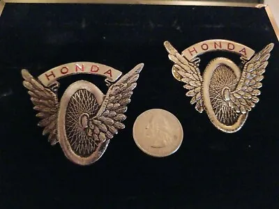 $9.99 • Buy Vintage 1970's Silver Or Gold Honda Wing Motorcycle Pin 