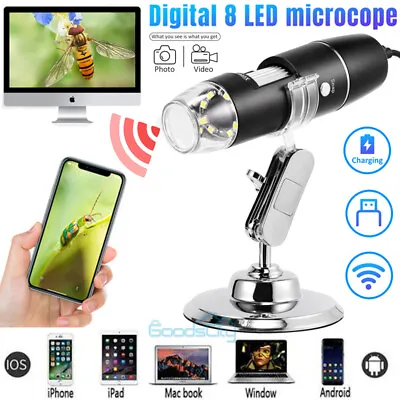 1600X 1000X Digital Microscope HD LED USB WiFi Microscope For Smartphone PC • $21.79
