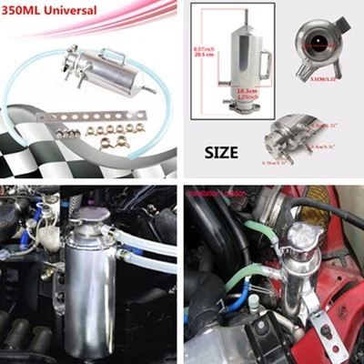 £34.67 • Buy NEW Aluminum Radiator Coolant Expansion Tank Bottle Header Reservoir Set 350ml
