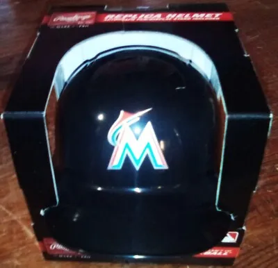 Miami Marlins Rawlings MLB Mini Baseball Batting Helmet With Stand - Left Flap • $14.95