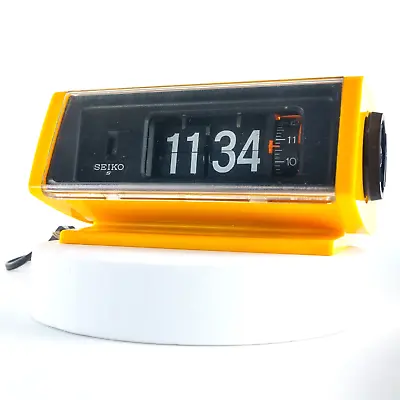 SE|KO Flip Alarm Clock DP-680 Yellow Body Space Age Vintage No Alarm #1026 • $107.46