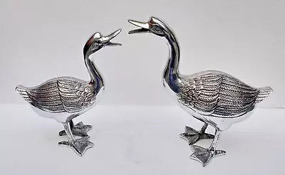 Big Metal Duck Pair Sculpture Bird Decorative Statue Table Top Figurine • $99