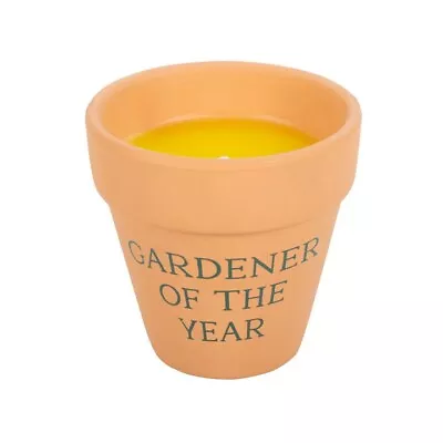 Citronella Candle Gardener Of The Year Slogan Terracotta Pot Insect Repellent • £9.99