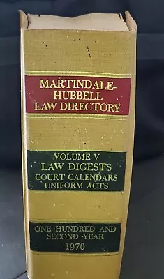 Martindale Hubbell Law Directory☆Volume V 1970 Vintage☆Good Condition  • $15.95