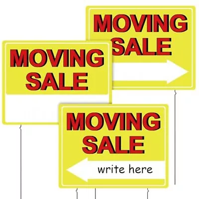 Moving Sign 17 *13  Moving Signs With Stakes 3PCS Waterproof Moving Kit Doubl... • $26.23