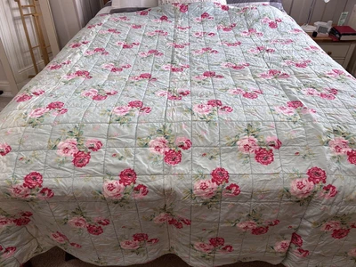 £75 • Buy Cath Kidston King Size Antique Rose Duck Egg Blue Eiderdown