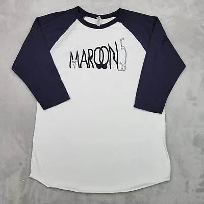 Maroon 5 Shirt Men Large White Black 3/4 Sleeve Baseball Band Concert Tour Adult • $12.71