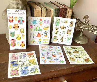 Lot Of 6 Vintage Spring Themed Sticker Sheets Hallmark Marjolein Bastin Birds • $6