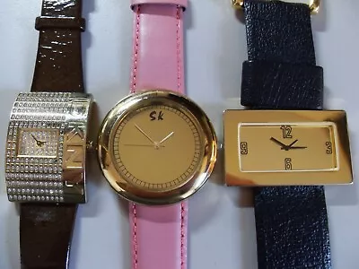 Dkny Sk & Moulin 3 Pre-owned Great Dials & Oversized Cases Quartz Ladys Watches • $3.64