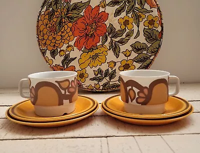 1969 RARE Egersund Norway TRIO Coffee Set Unique/Appel (Apple) Folk Art Two Sets • £55.83