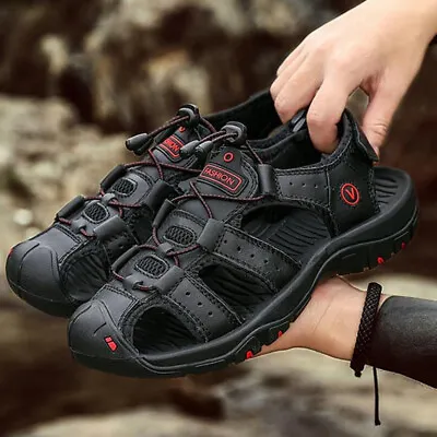 Mens Casual Walking Hiking Summer Beach Mules Sports Trekking Sandals Shoes Size • £17.66