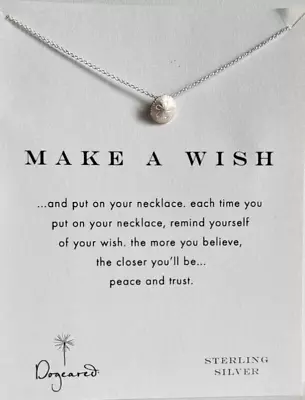 Dogeared Make A Wish Sand Dollar Charm Necklace 18 In Sterling Silver Fine Chain • $31.98