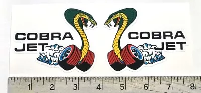 Cobra Jet Ford Mustang SET OF TWO Old Retro Classic Muscle Car Sticker Decal  • $12.89