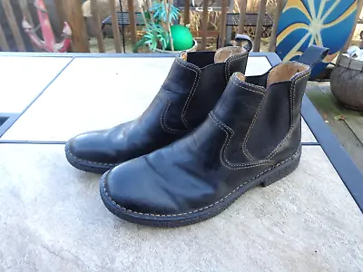 Nice Born Black Leather Pull On Elastic Chelsea Ankle Boots M3714 Men's Size 10m • $39.99