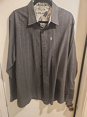 Volcom Tailored Button Up Shirt Mens XL Striped Charcoal  Stripped Shirt • $5