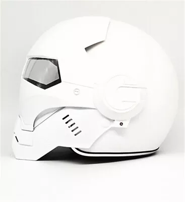 2023 DOT Motorbike Flip Up Helmet Motorcycle Bike Full Face Helmets Matt White • $109