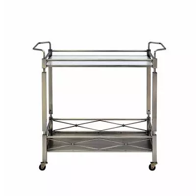 Unbranded Kitchen Serving Cart 30 X23 X16  Antique Gold+Clear Heavy Duty Indoor • $353.64