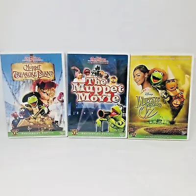 The Muppets Disney Movie Lot Of 3 Wizard Of Oz Treasure Island Muppet Movie READ • $14.39