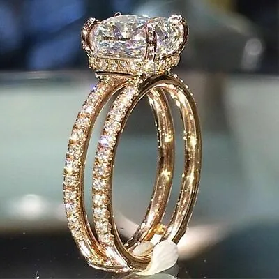 £1.64 • Buy Sparkling Women 14K Gold Filled White Sapphire Ring Engagement Wedding Jewelry