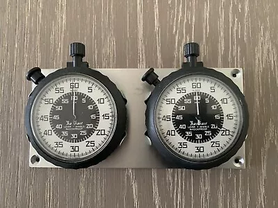 German Hanhart Black Cased Mechanical Stopwatch Set On Dash Panel Rally Timer 3 • £395