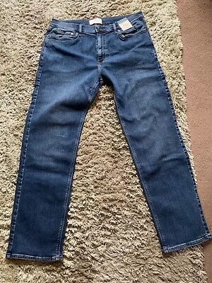 M & S Mens Denim With Stretch Straight Fit Jeans ~Waist 34/ Leg 31 BNWT • £14.99