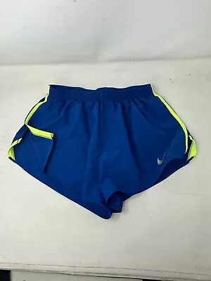 Nike Dri-FIT Running Shorts Womens MEDIUM Blue Brief Lined Athletic Fit Like SM • $17.88