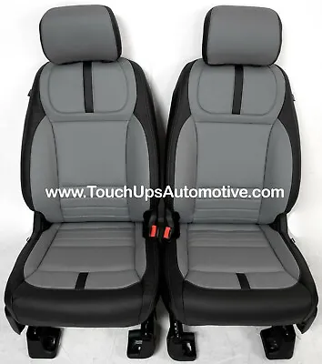 2021-22 Ford F-150 XLT SuperCrew Crew Cab Leather Seat Covers Black Gray Perfed • $1195