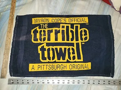 MYRON COPE OFFICIAL THE TERRIBLE TOWEL 1970s BLACK Vintage 14 X22.5  • $25.80