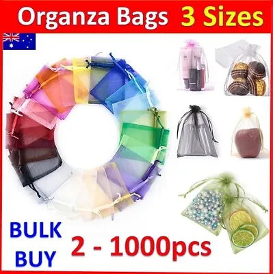 $105.59 • Buy 100x 500x Organza Bags Jewellery Wedding Xmas Candy Packaging Gift Sheer Bags AU