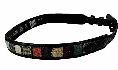 Vintage Tony Lama Black Western Leather Concho Woven Belt Ranch Texas  Size 32 • $22.98