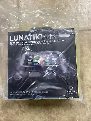 $28.88 • Buy LUNATIK  EPIK010 Aluminum Case And Leather Band For Apple Watch 42mm - Black
