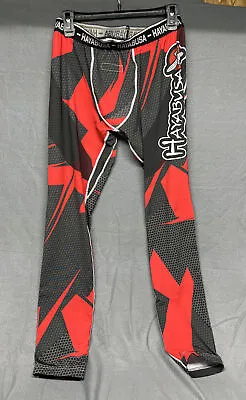 Used Hayabusa Metaru Compression Pants X-Static Red/Black Design Size XL • $49
