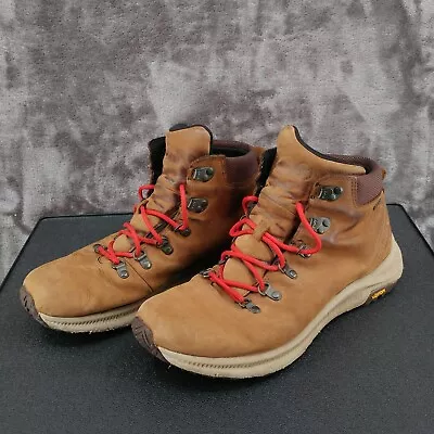 Merrell Ontario Waterproof Hiking Boots Soft Toe Mid Mens Size 10.5 J84903 Brown • $49.99