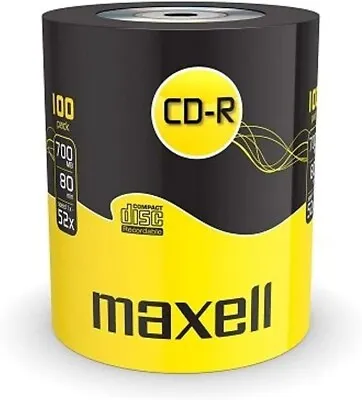 100 Maxell Blank CD-R CD Discs 700MB 80m Extra Protection Shrinkwrap 624037 52x • £19.65