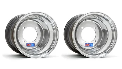 DWT Polished ATV Rear Wheels Rims 8x8 PAIR 8  Yamaha Blaster 200 Tri-Z 250 4x100 • $169.95