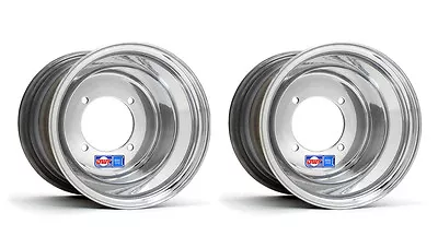 DWT Polished ATV Rear Wheels Rims PAIR 10  10x9  Suzuki LTR450 LTZ400 KFX400 450 • $199.95