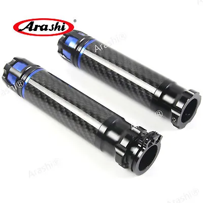 Carbon Fiber Handle Bar Gel Hand Grips Universal For Suzuki GSXR1000 750 600 5V • $34.19