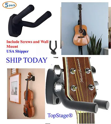  5-PACK Guitar Hanger Holder Wall Mount Display Acoustic Electric GRAK1-Q5 • $11.50