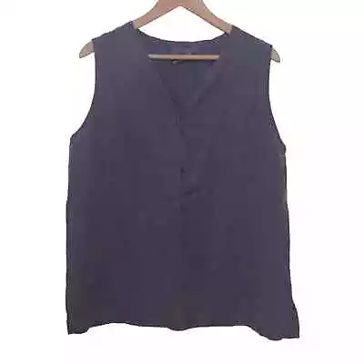 Hot Cotton By Marc Ware Purple Linen Button Down Sleeveless Tank Top • $25