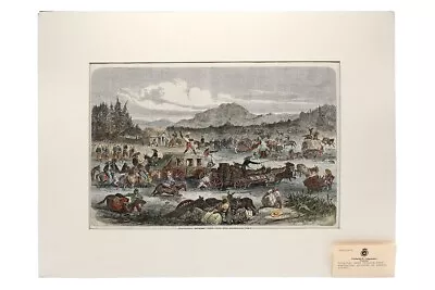 Vtg (1867) ILN  Travelling Between Vera Cruz/Mexico  Wood-Engraved Print (20x16) • $30