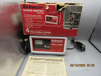 Nice Vintage Schauer 4 Amp 12 Volt Solid State Battery Charger Model A6612 • $52