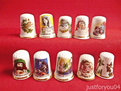 £4.99 • Buy  Set Of 10 Mixed Christmas And More Collectors Thimbles - No. 16