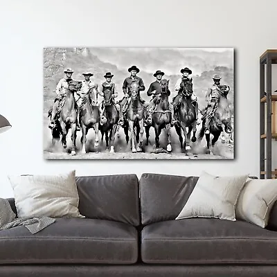 The Magnificent Seven 1960 Movie Yul Brynner Steve McQueen Canvas Wall Art Print • $59