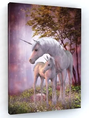 Unicorn Framed Canvas Picture Print Wall Art • £17.95