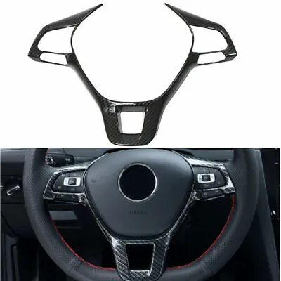 Steering Wheel Trim Button Cover Carbon Fiber For Volkswagen Jetta VW 2016-2019 • $10.47