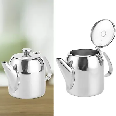 Stainless Steel 600ml Tea Pot Spout Lid Handle Kitchen Coffee Metal Vintage New • £14.99